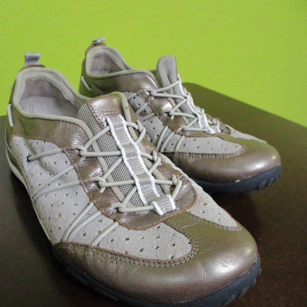 Cream and Gold Women fashion sneakers